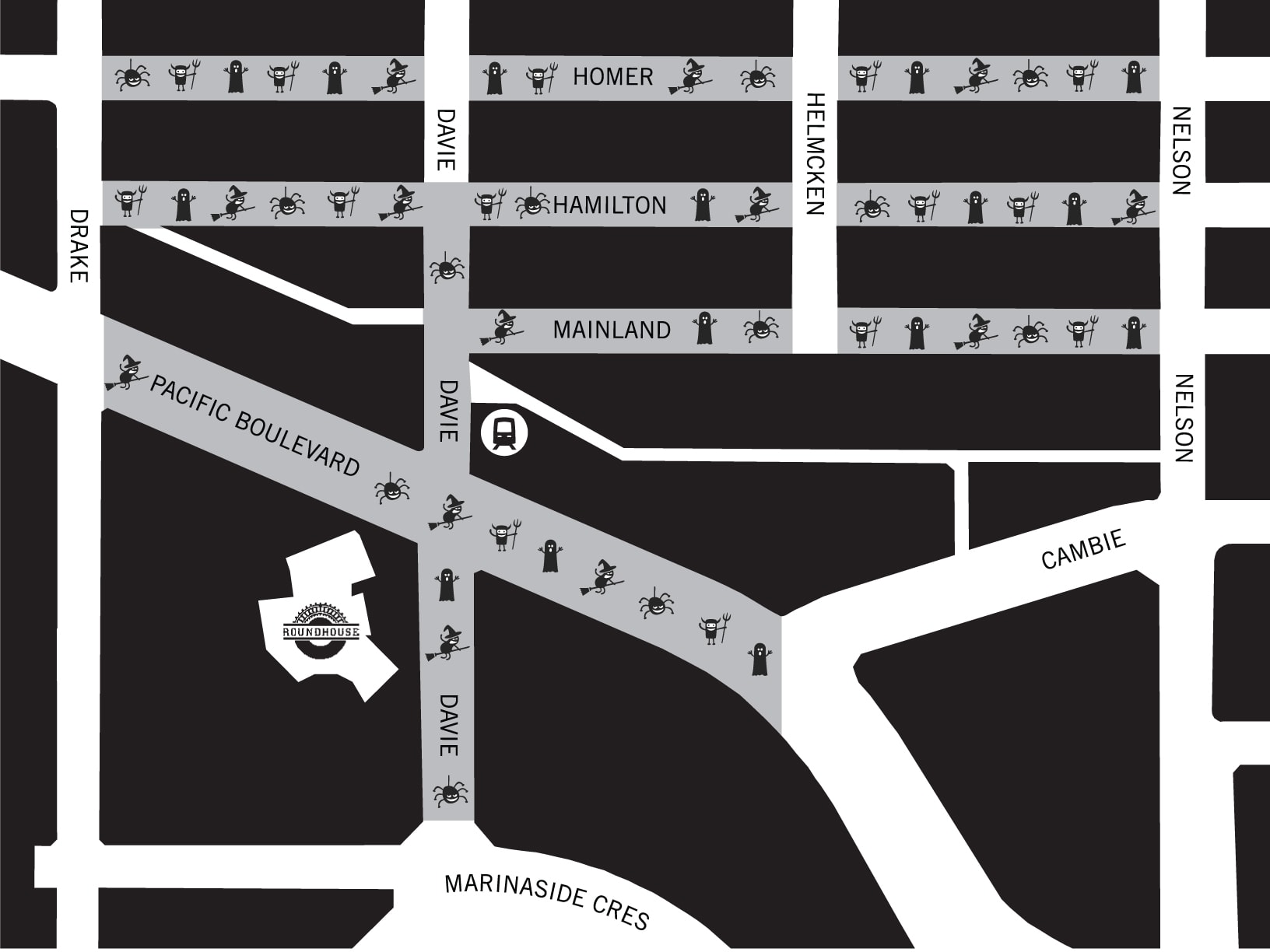 Trick or Treat in Yaletown map